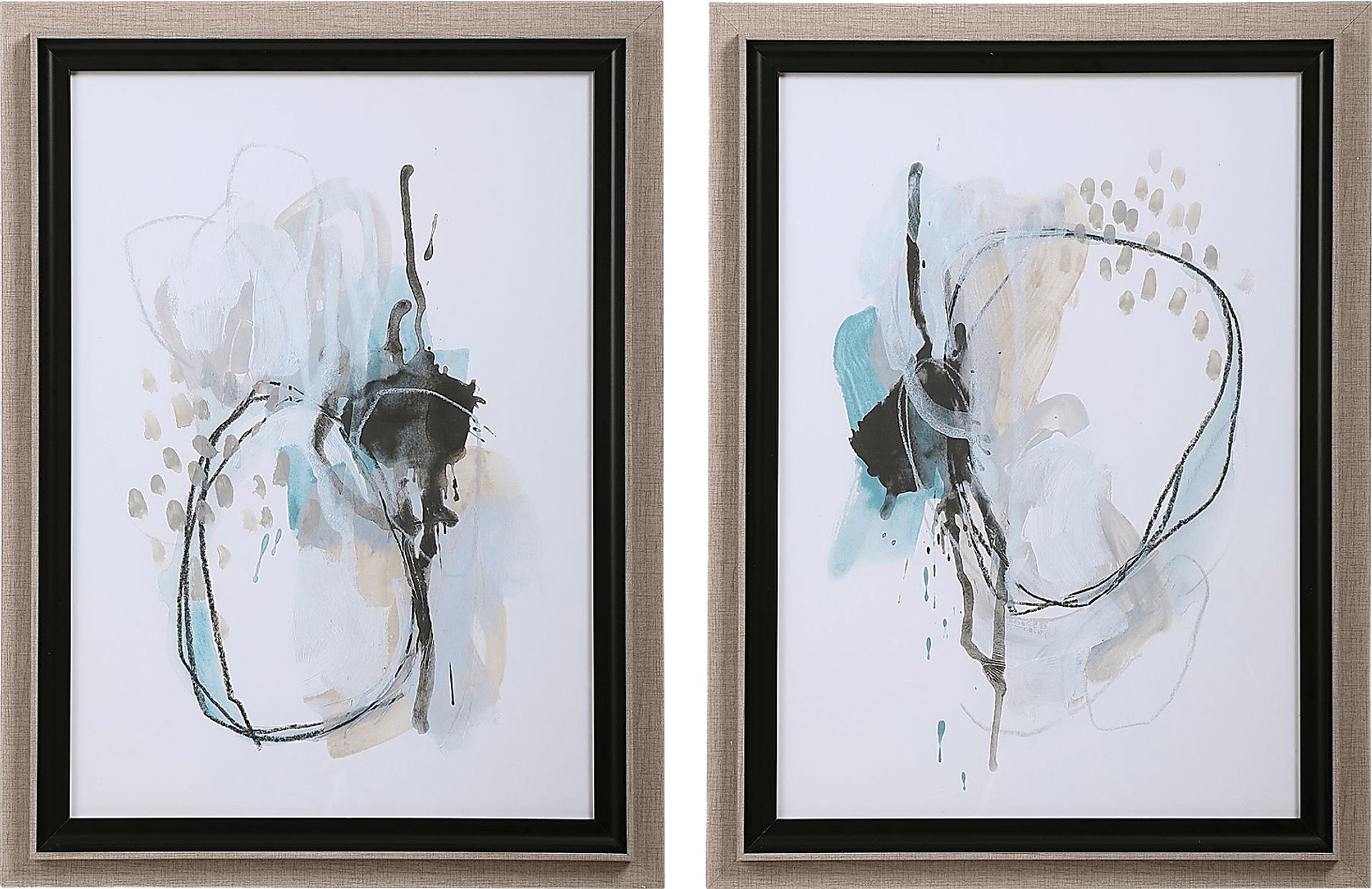 Opposite Views Blue Set of 2 Artwork - Image 1