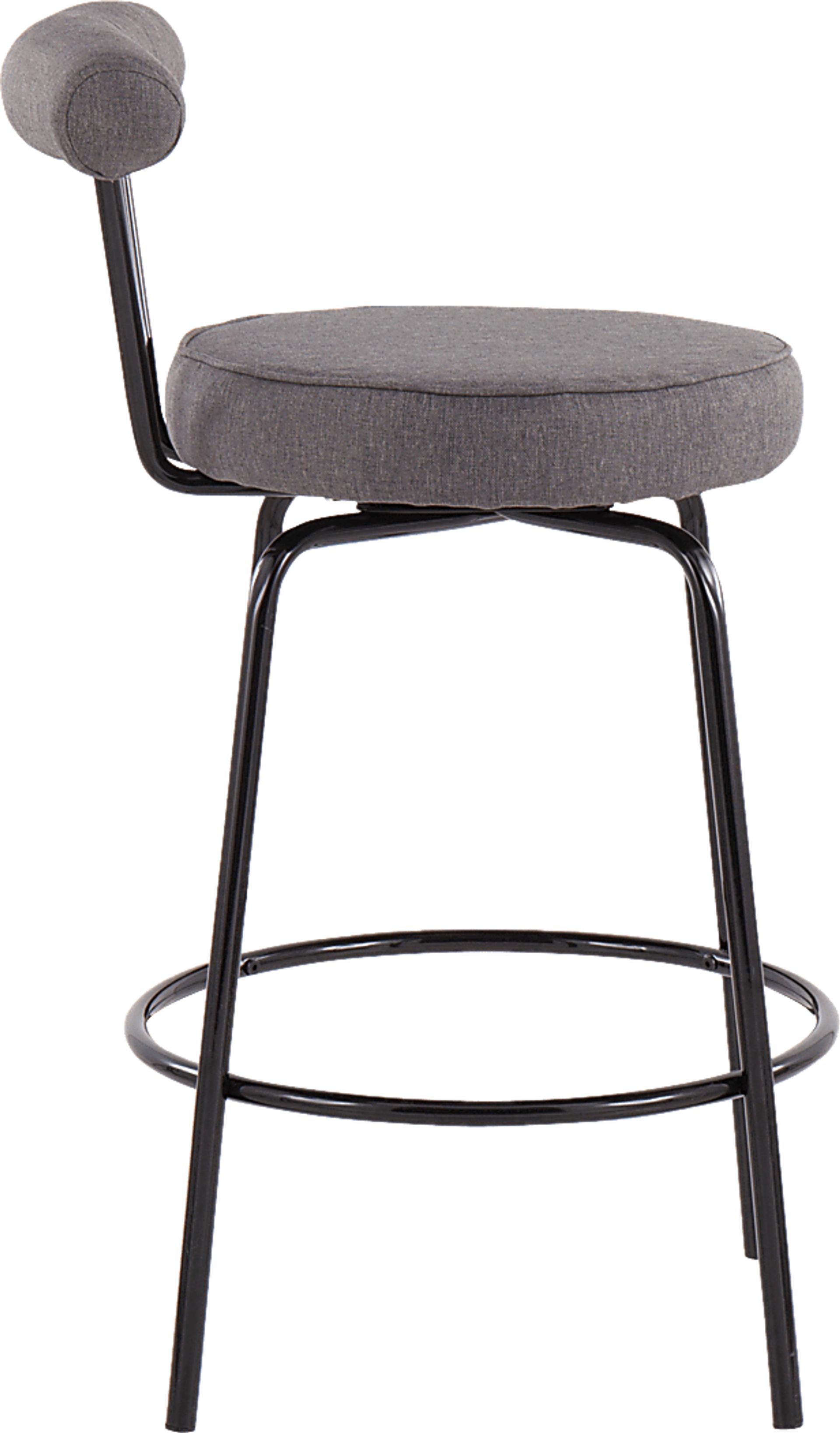 Orangethorpe Charcoal Counter Height Stool, Set of 2 - Image 3