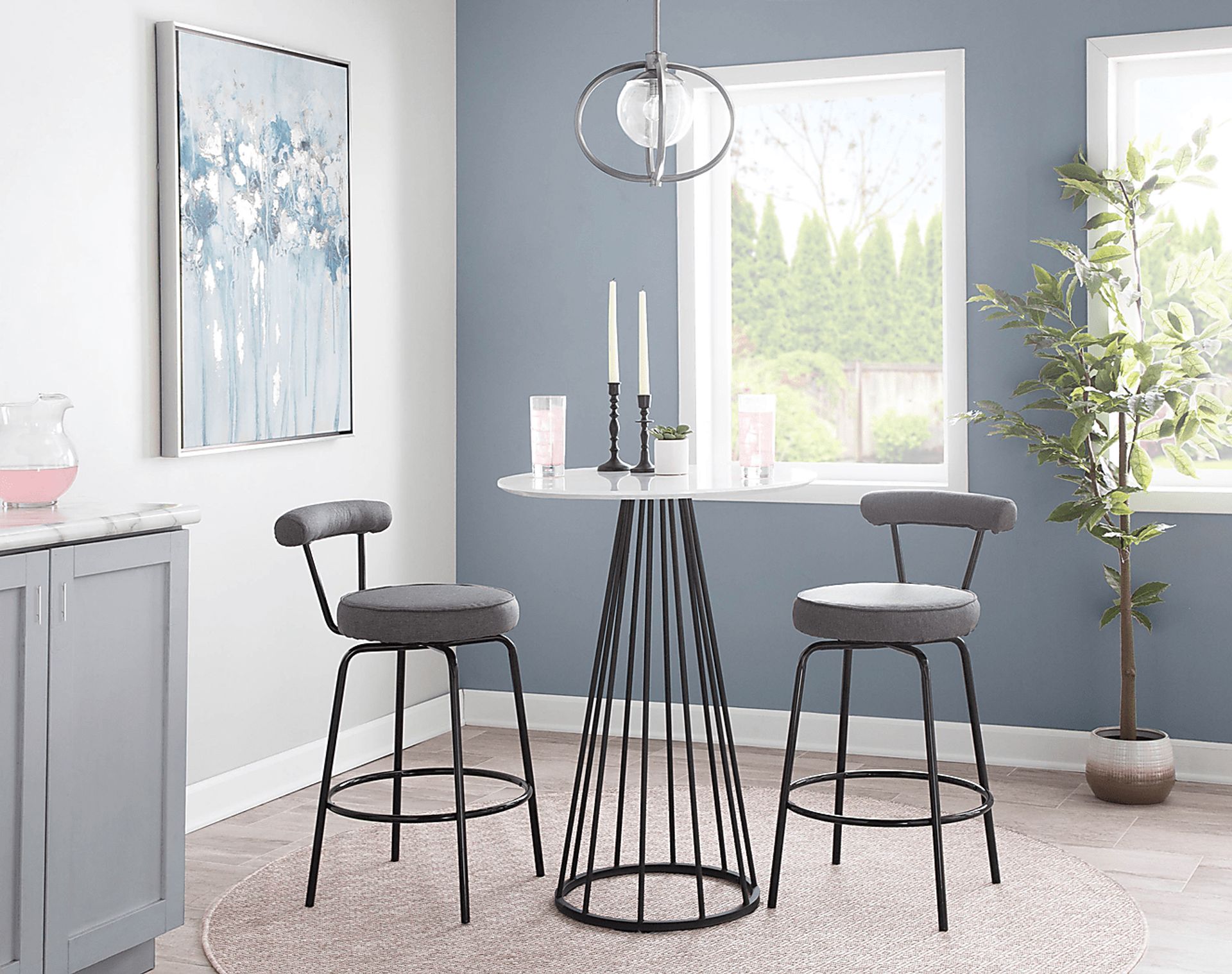 Orangethorpe Charcoal Counter Height Stool, Set of 2 - Image 9