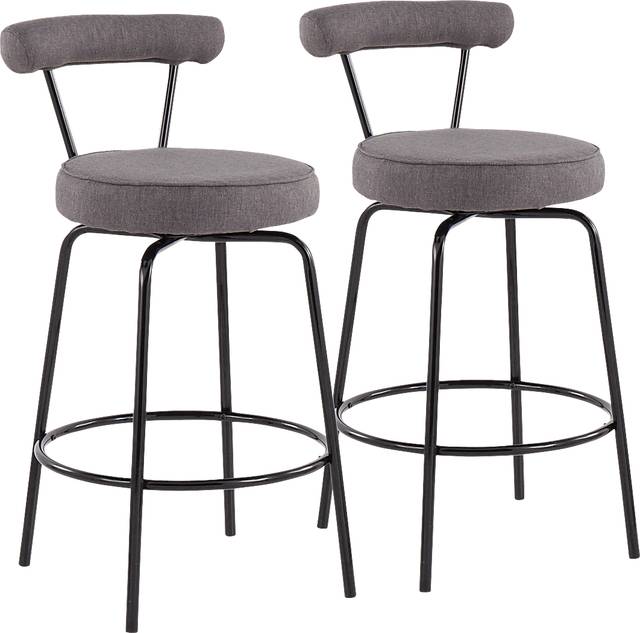 Orangethorpe Charcoal Counter Height Stool, Set of 2 - Thumbnail - Image 1