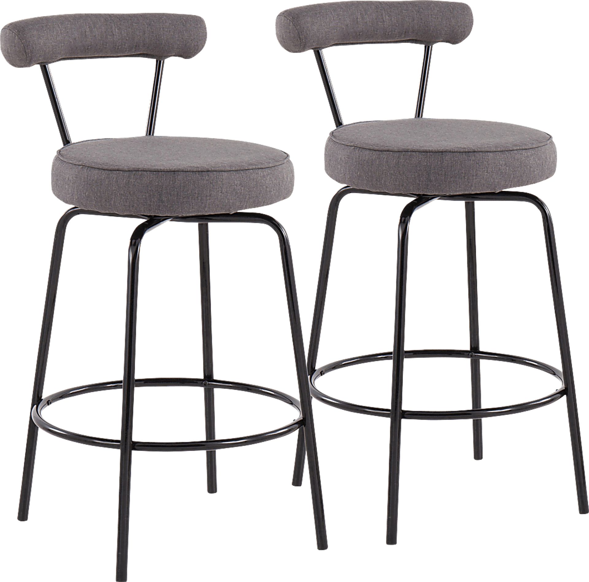Orangethorpe Charcoal Counter Height Stool, Set of 2 - Image 1