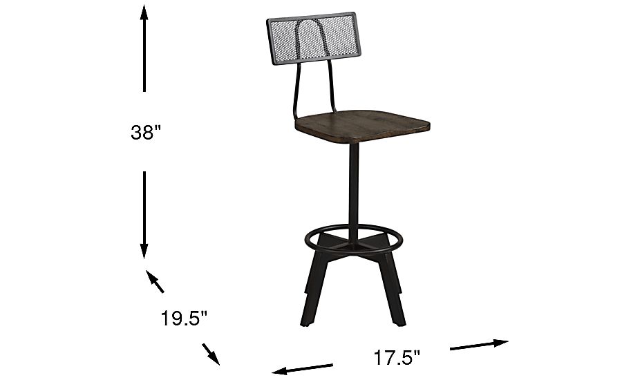 Orchard House Brown Dark Wood Swivel Stool | Rooms to Go