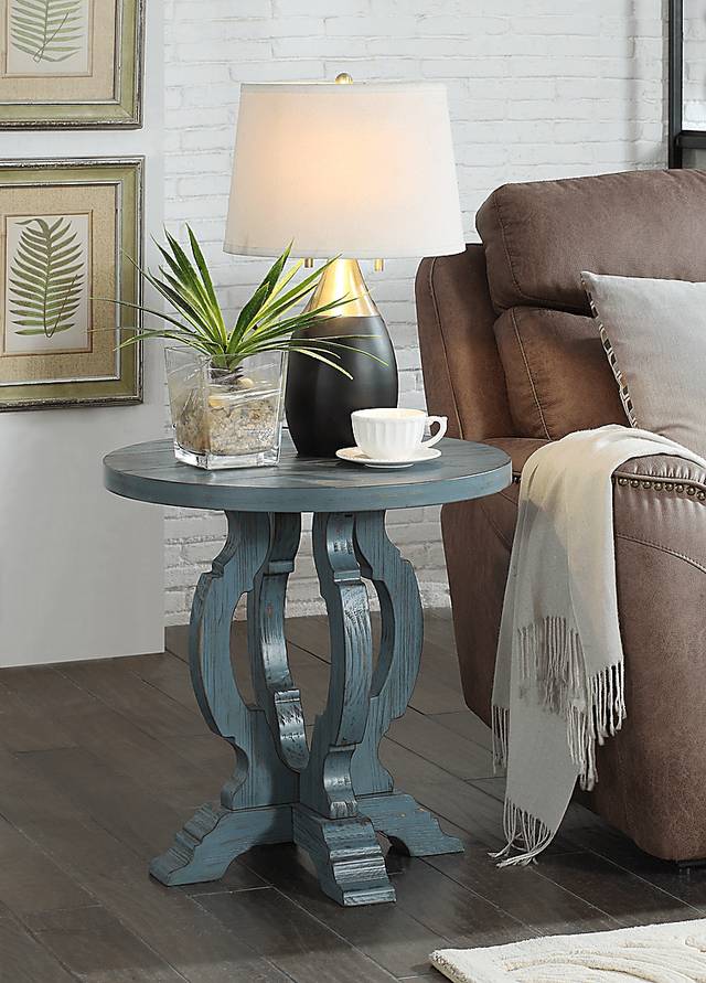 Orchard Park Teal Accent Table - Thumbnail - Image 3