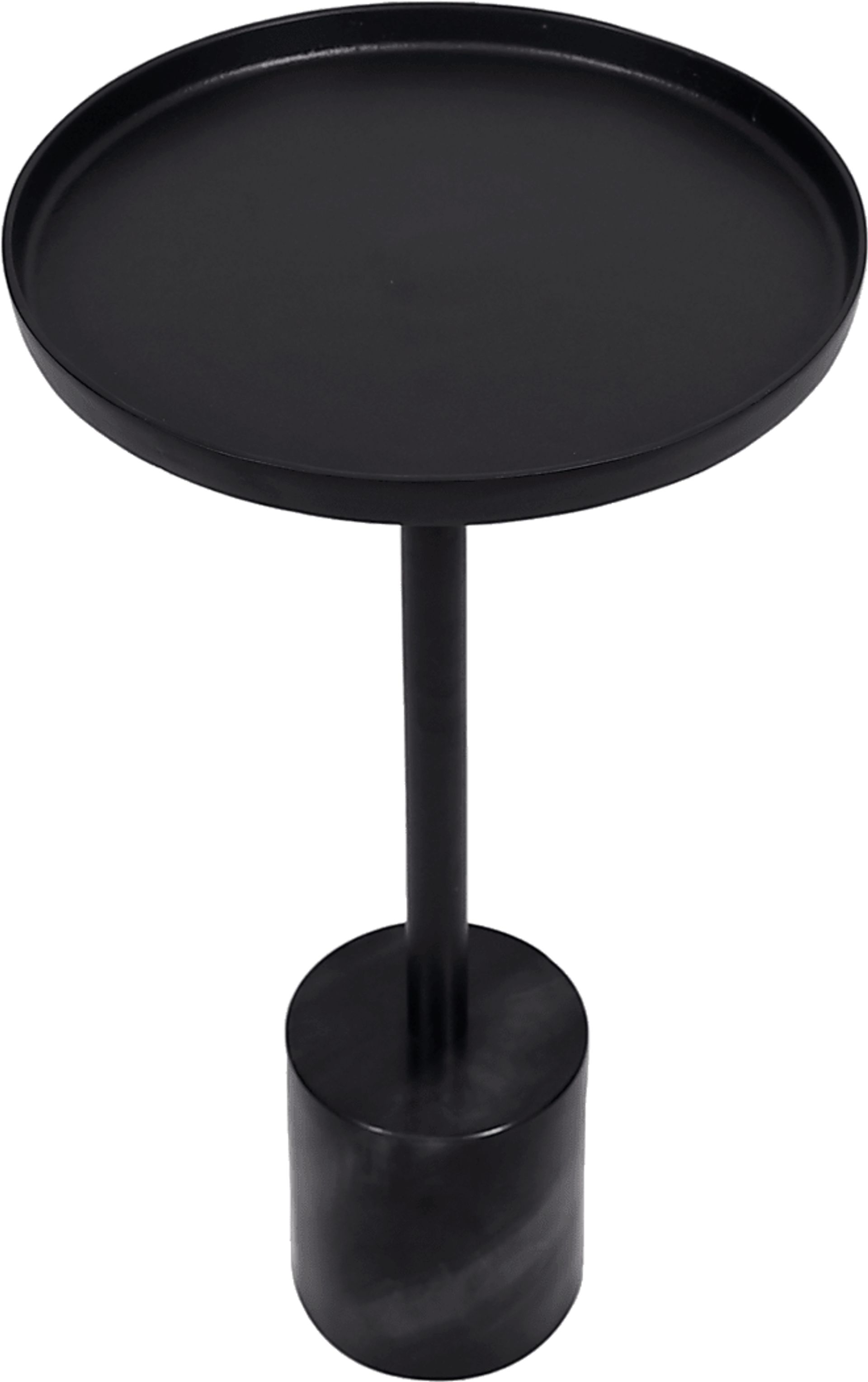 Orelia Black Accent Table with Black Marble Base - Image 3