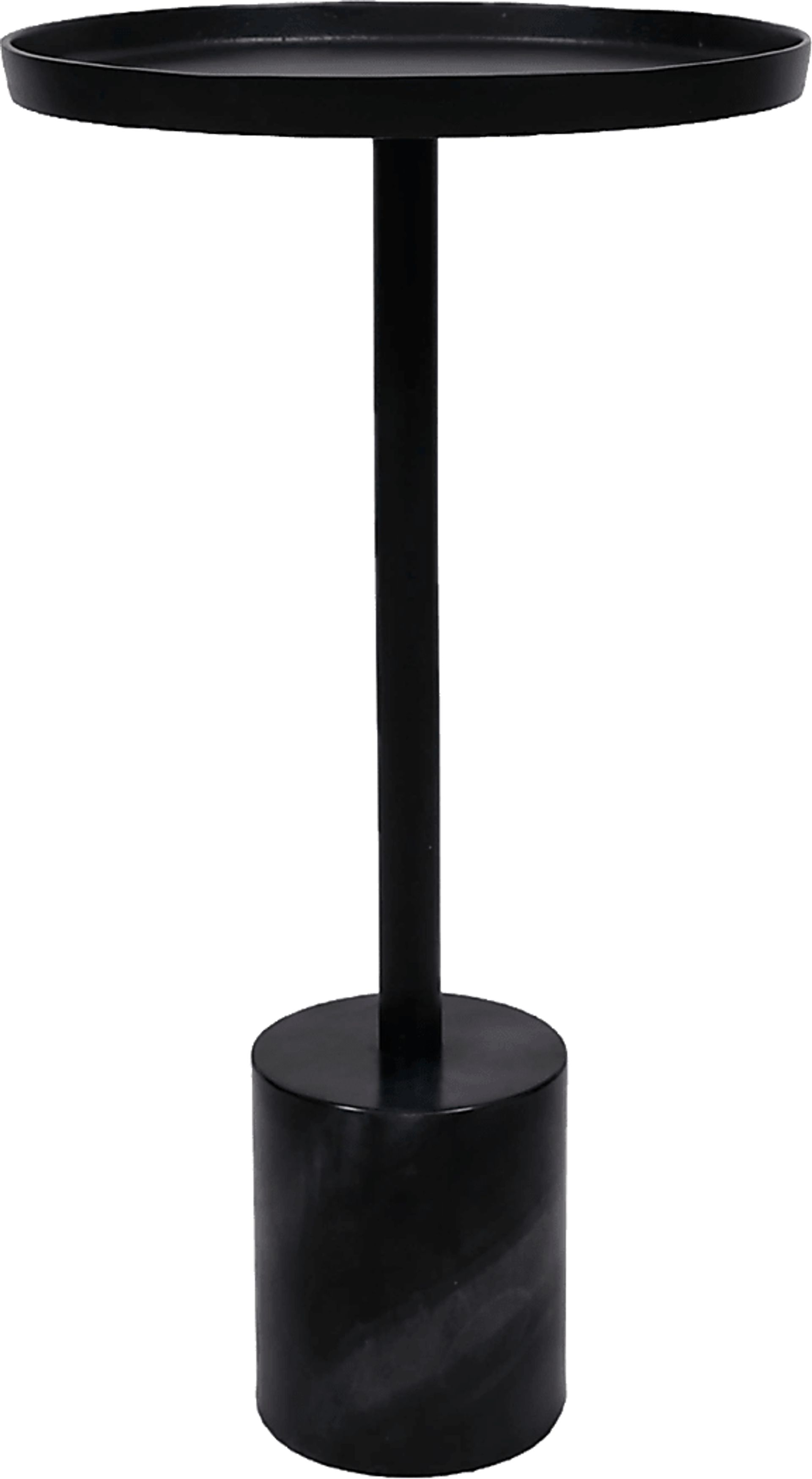 Orelia Black Accent Table with Black Marble Base - Image 1