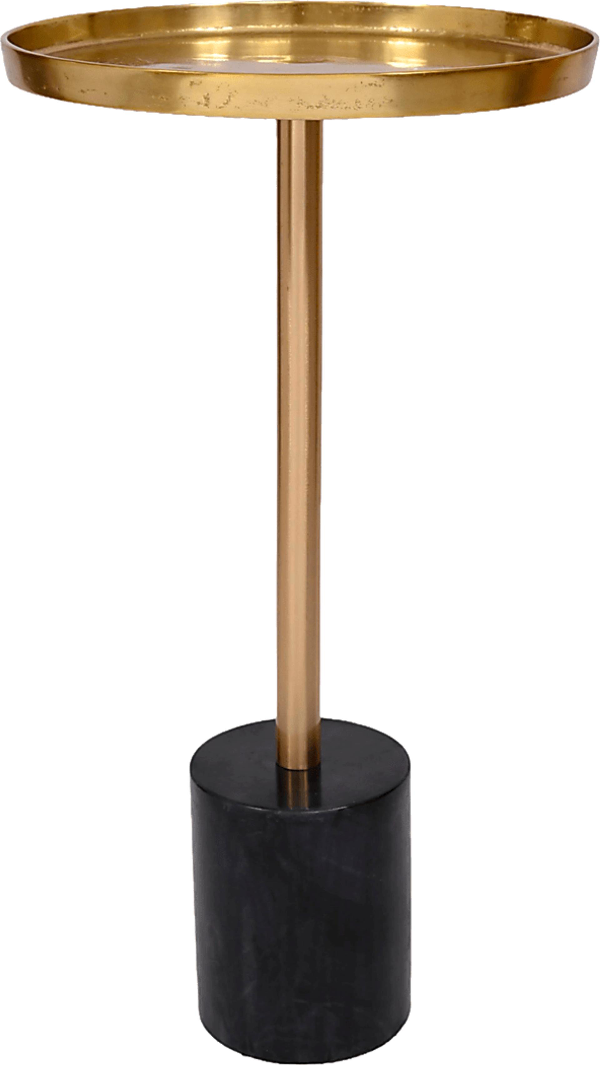 Orelia Gold Accent Table with Black Marble Base