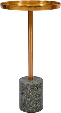 Orelia Gold Accent Table with Green Marble Base