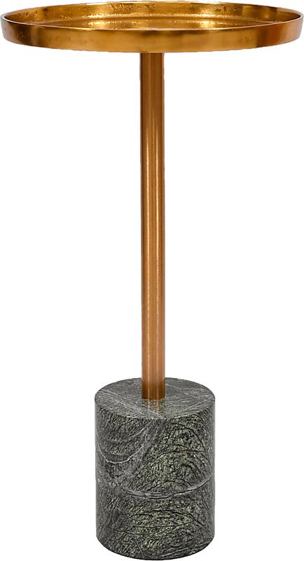 Orelia Gold Accent Table with Green Marble Base
