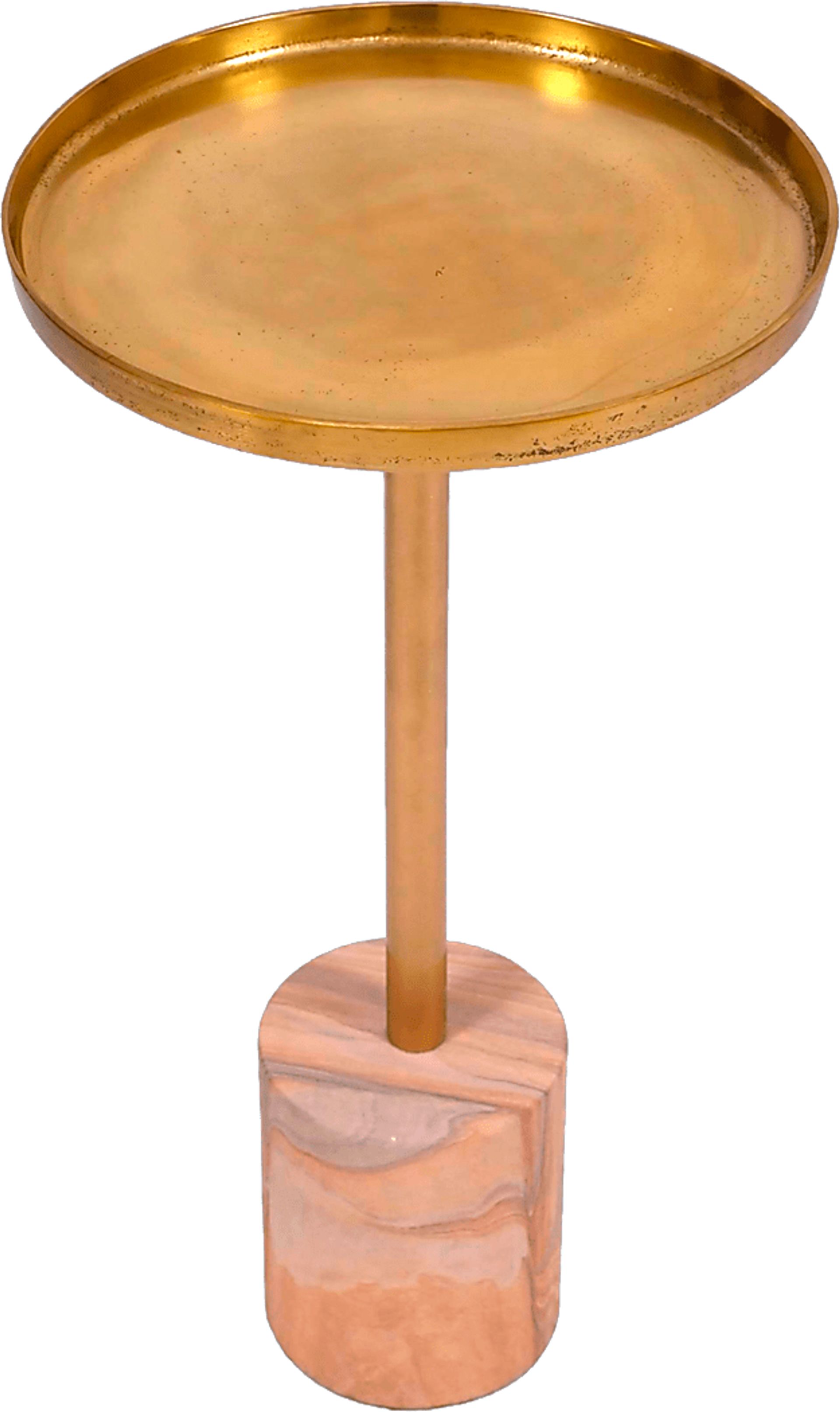 Orelia Gold Accent Table with Sand Marble Base - Image 3
