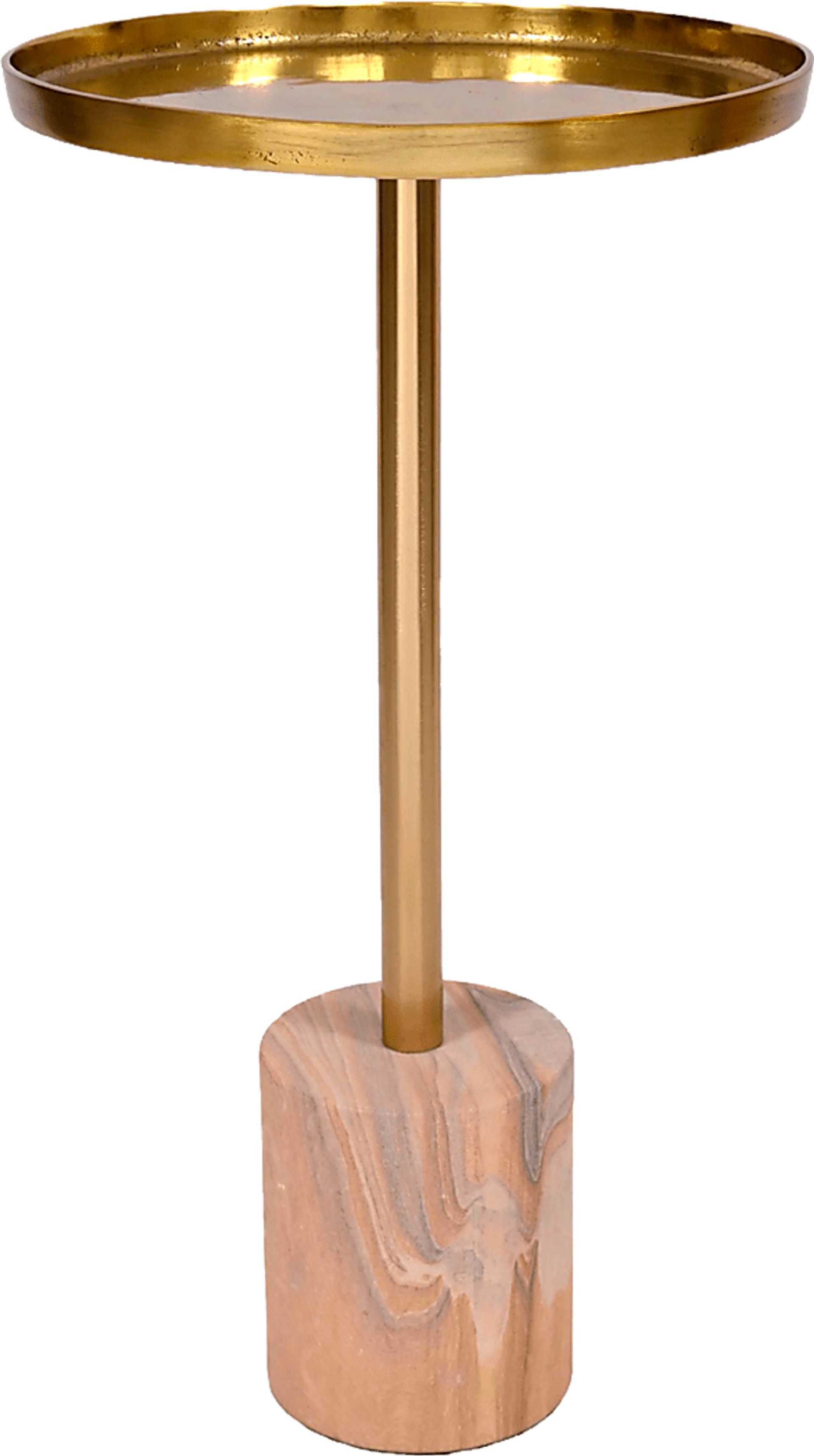 Orelia Gold Accent Table with Sand Marble Base - Image 1