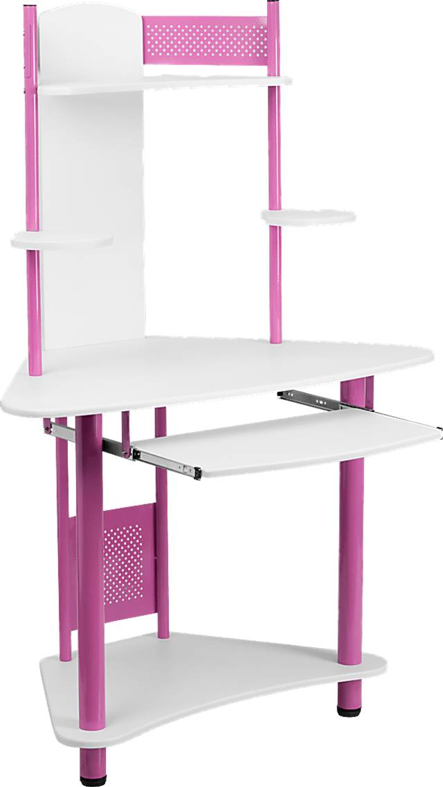 Oren Pink Desk and Hutch - Thumbnail - Image 1