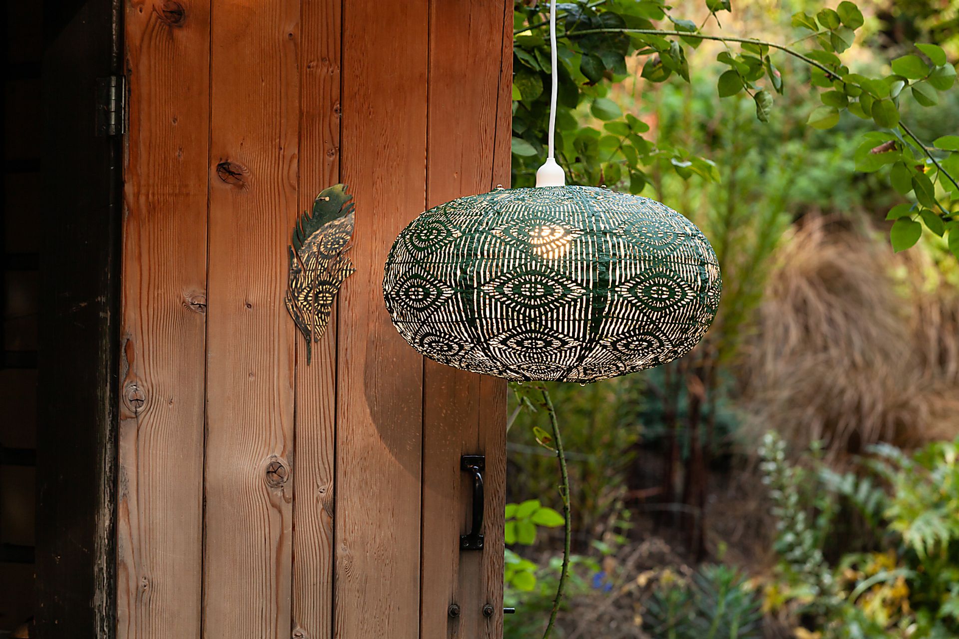 Orien Cave Outdoor Green Solar Lantern - Image 3