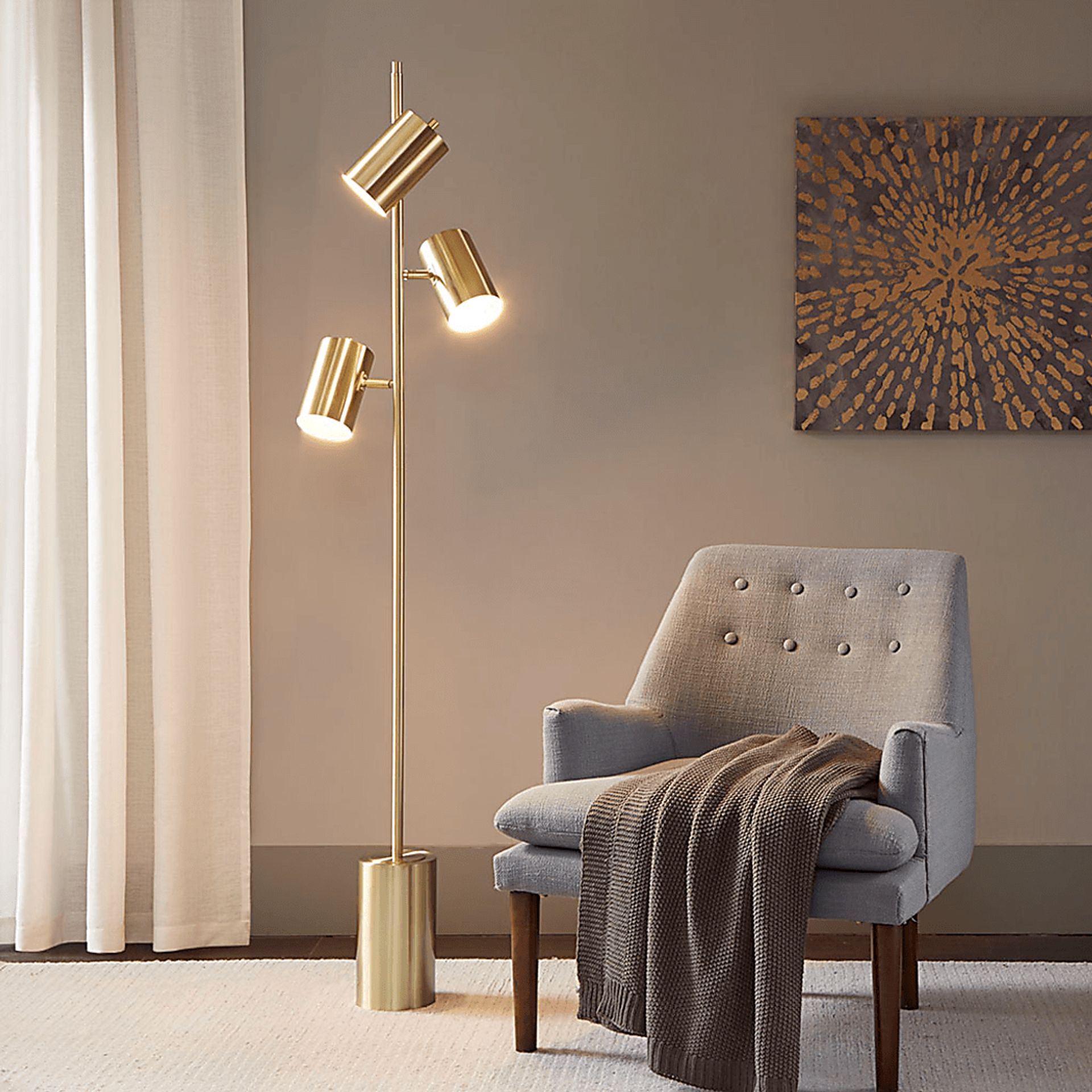 Oriole Road Gold Floor Lamp - Image 7