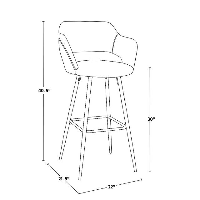 Orkhid Black Barstool, Set of 2 - Thumbnail - Image 9