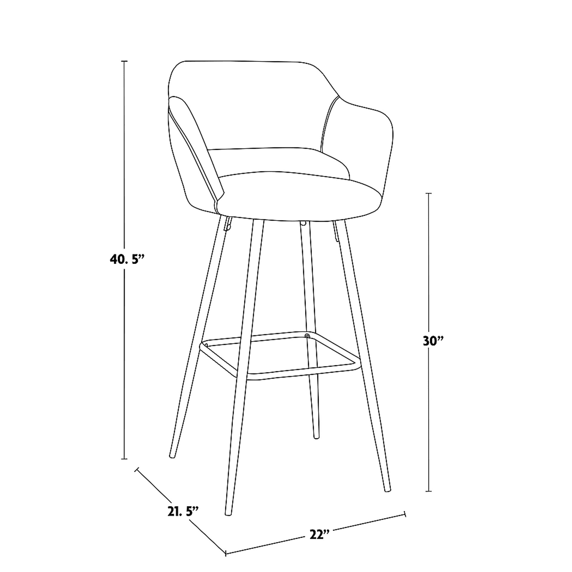 Orkhid Black Barstool, Set of 2 - Image 9