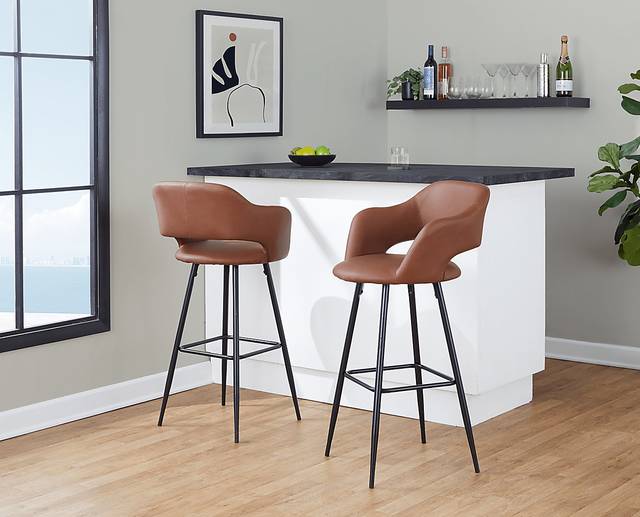 Orkhid Brown Barstool, Set of 2 - Thumbnail - Image 2