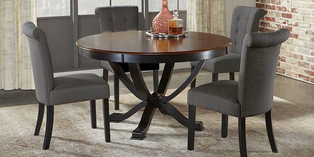 Orland Park Black 5 Pc Dining Set with Gray Chairs - Thumbnail - Image 1