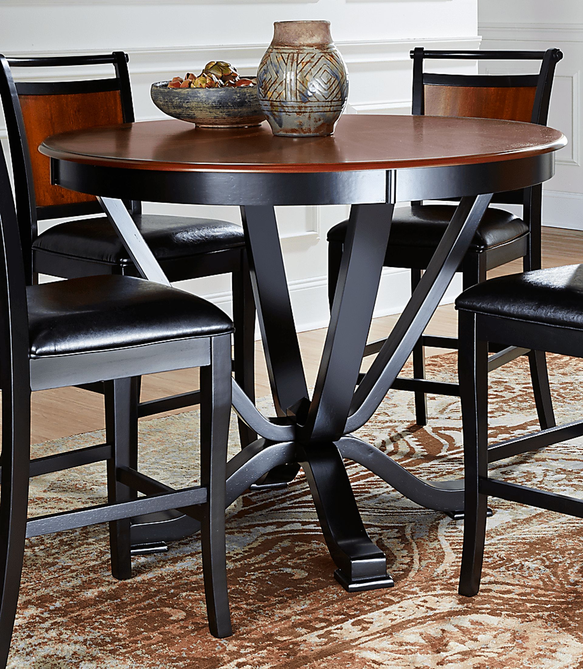 Orland Park Black 5 Pc Counter Height Dining Set with Gray Stools - Image 3