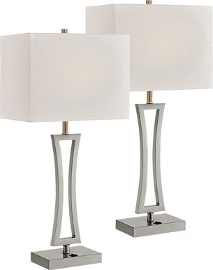 Orleanox Nickel Table Lamp, Set of Two