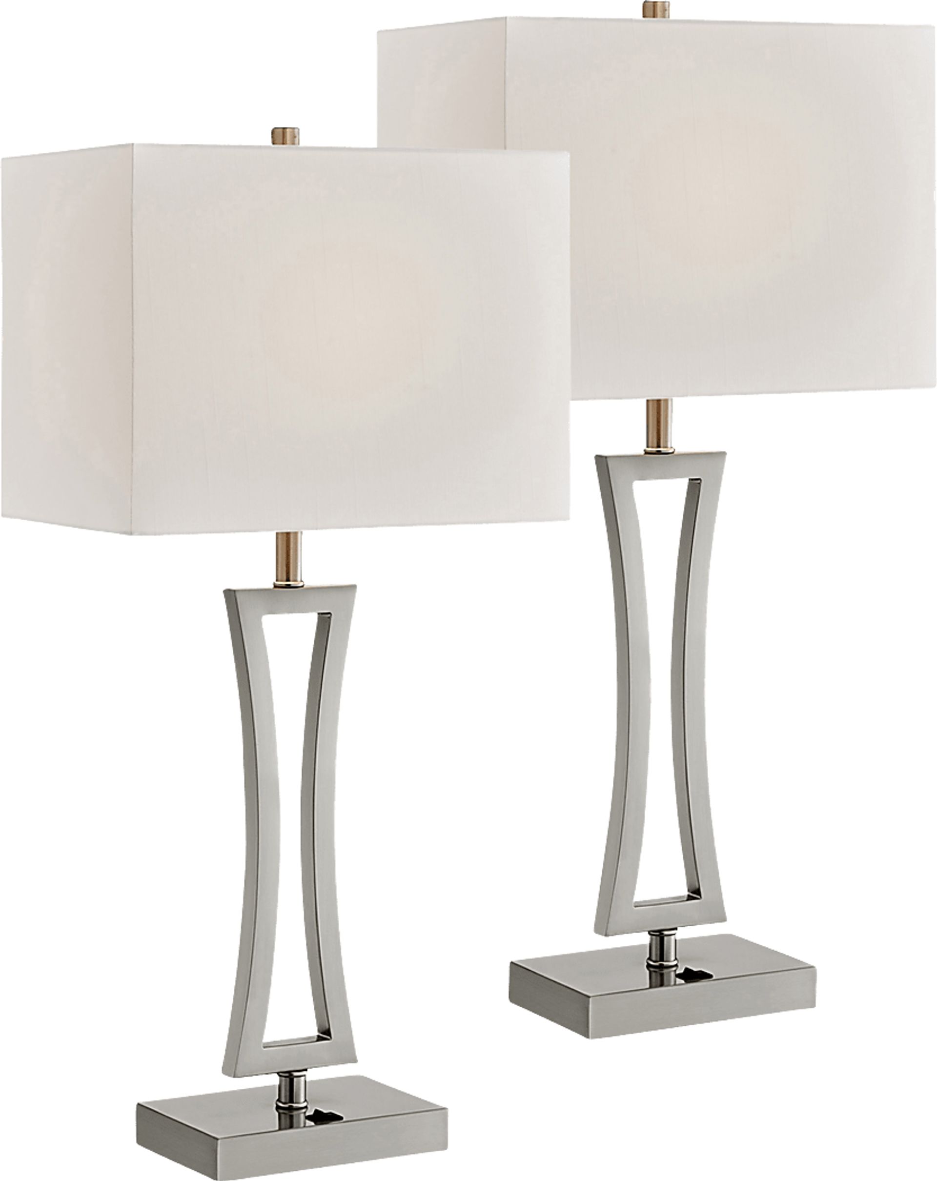Orleanox Nickel Table Lamps, Set of 2 - Image 1
