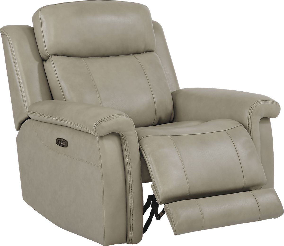 Orsini 3 Pc Beige Leather Dual Power Reclining Living Room Set With ...