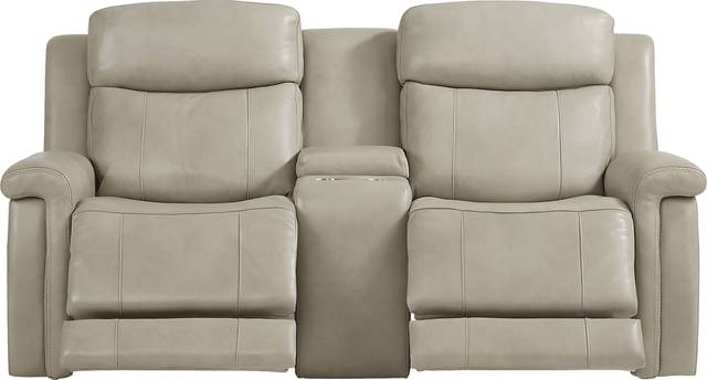 Orsini Beige Leather 8 Pc Dual Power Reclining Living Room - Thumbnail - Image 9