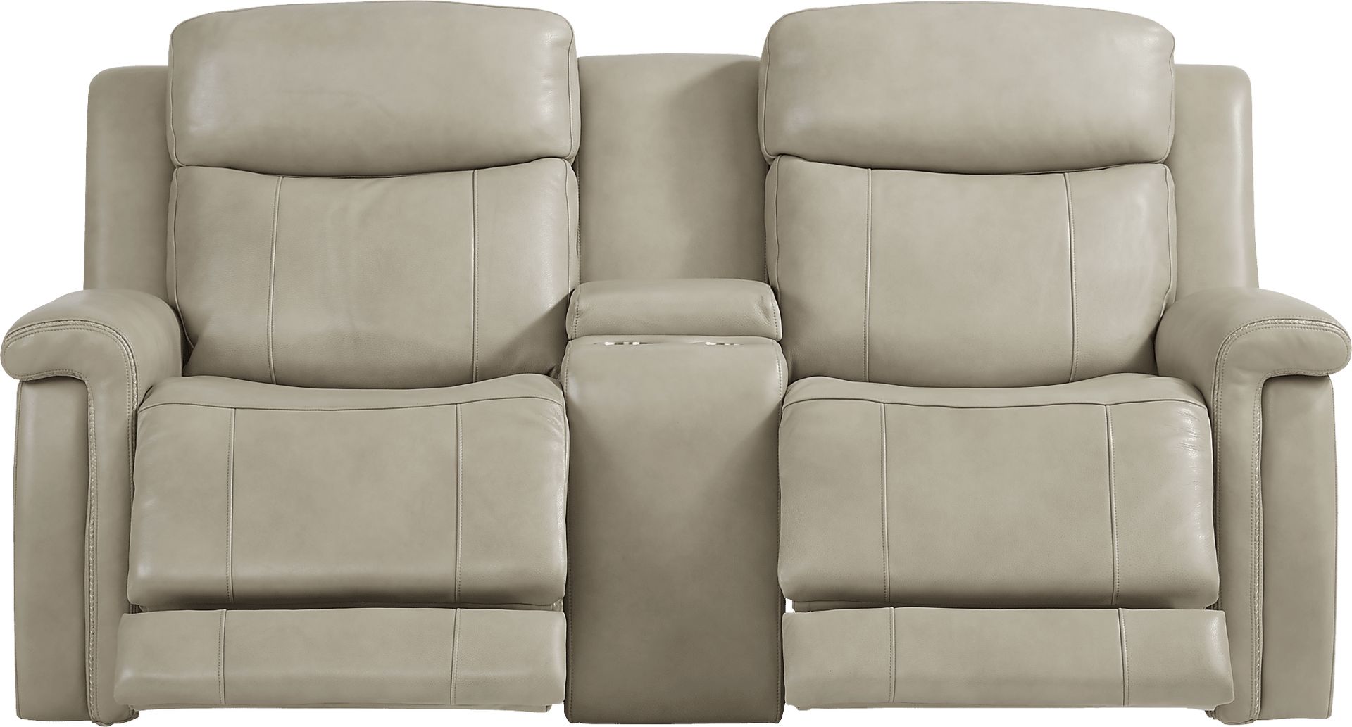 Orsini Beige Leather 5 Pc Dual Power Reclining Living Room - Image 9