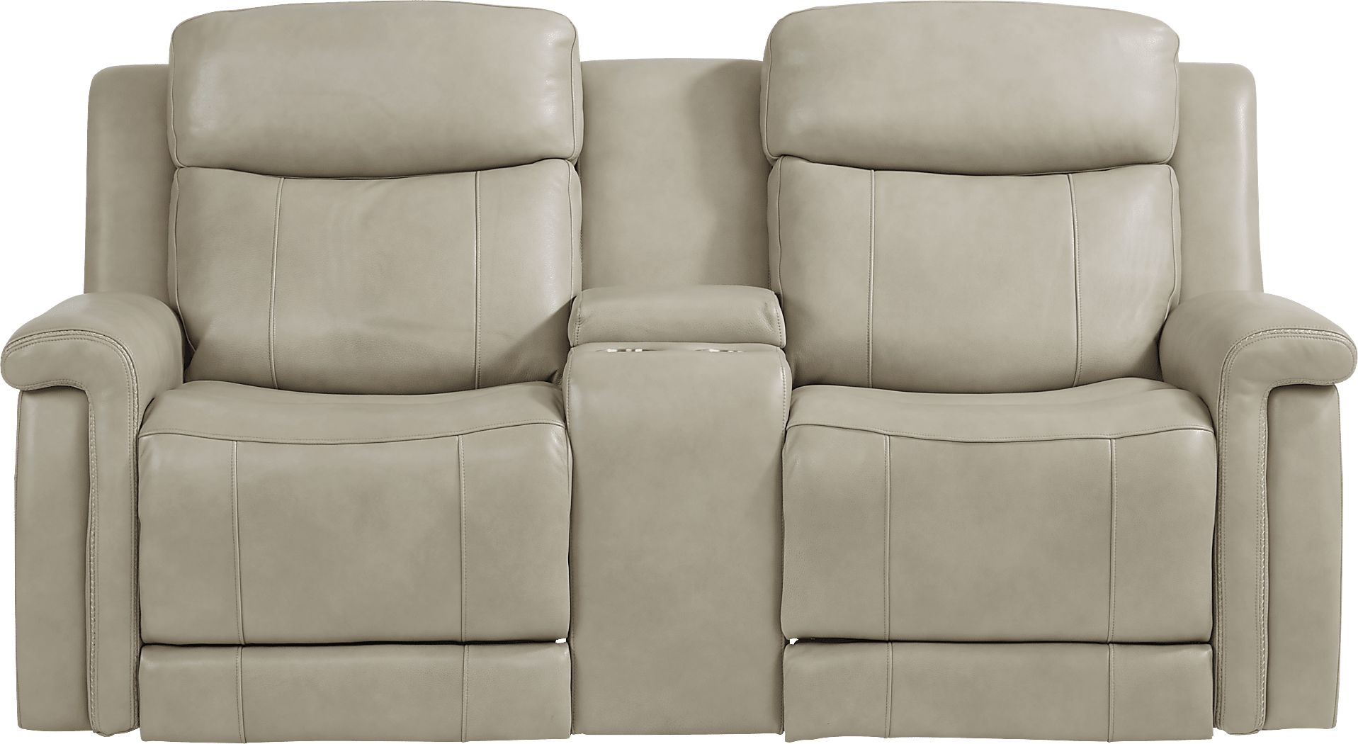 orsini beige leather dual power reclining sofa