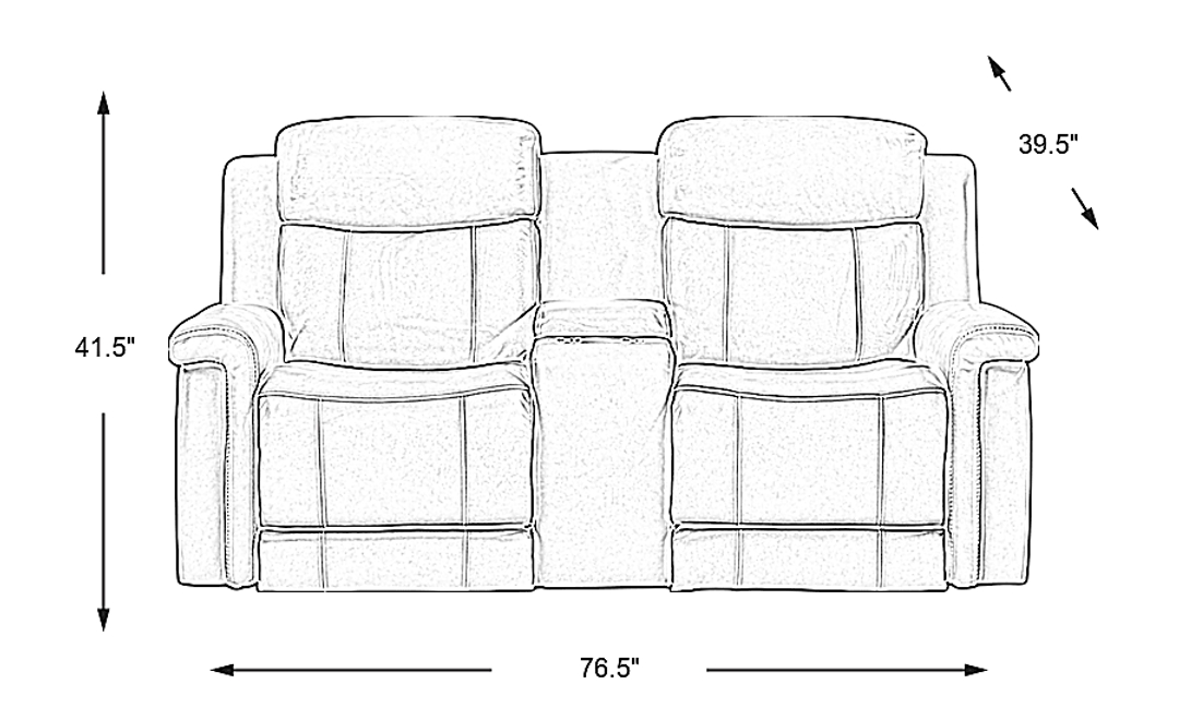 Orsini Beige Leather Dual Power Reclining Console Loveseat