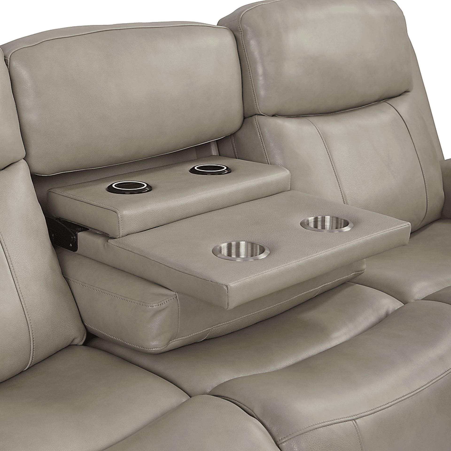 Orsini Beige Leather 5 Pc Dual Power Reclining Living Room - Image 7