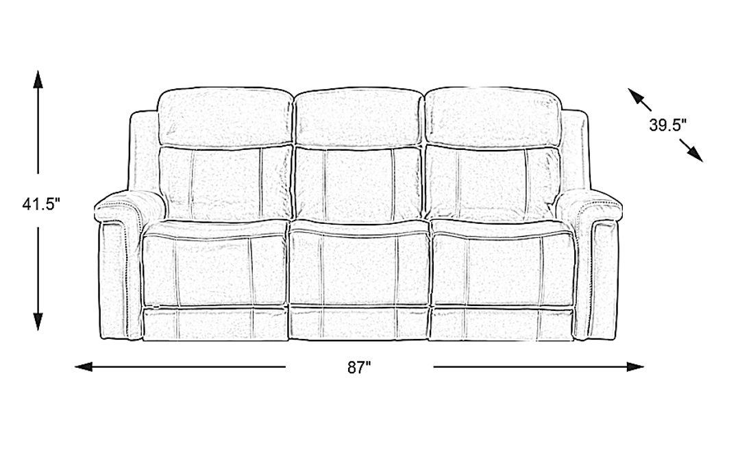 Orsini Beige Leather Dual Power Reclining Sofa