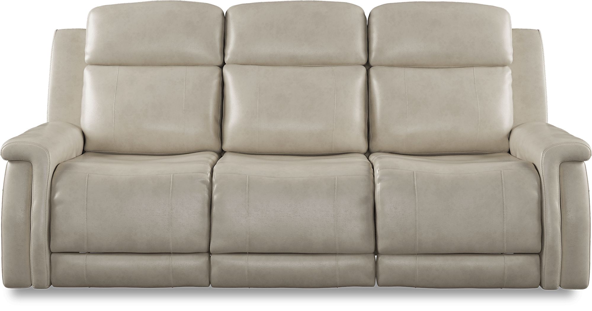 orsini beige leather dual power reclining sofa