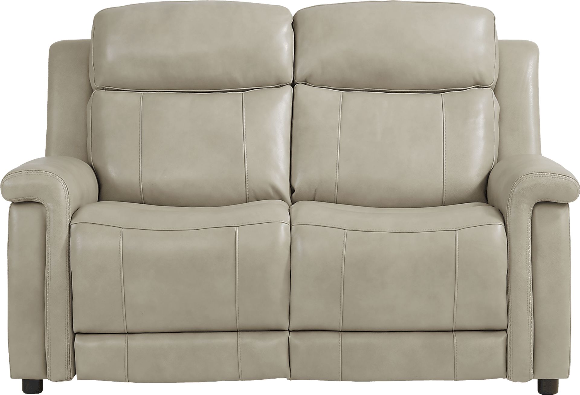 Orsini Beige Leather Loveseat - Image 1
