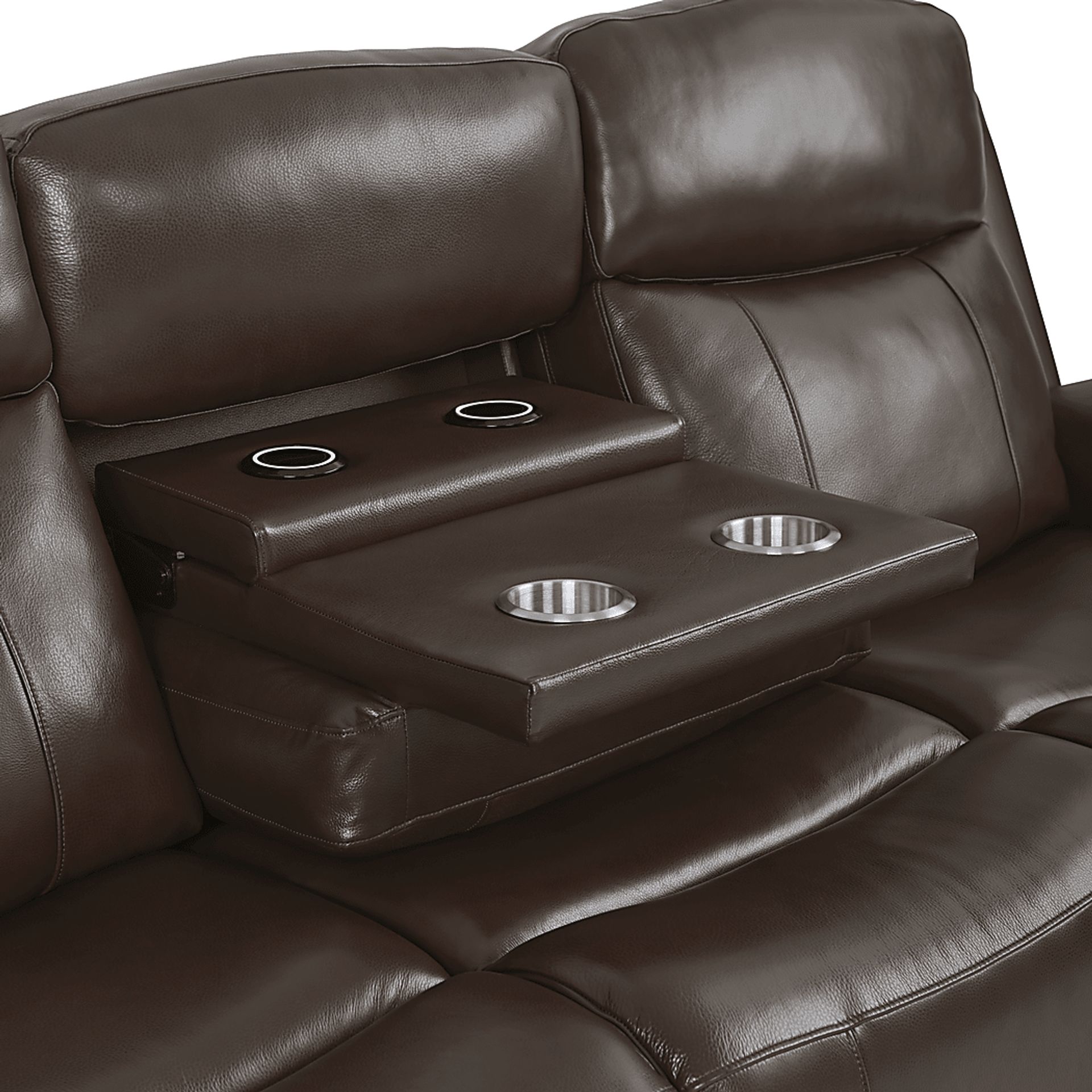 Orsini Brown Leather 3 Pc Living Room with Dual Power Reclining Sofa - Image 6