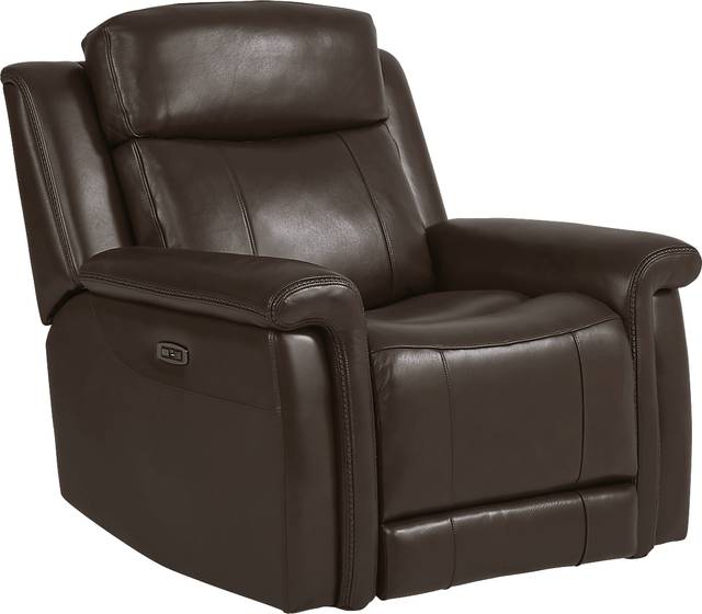 Orsini Brown Leather 3 Pc Living Room with Dual Power Reclining Sofa - Thumbnail - Image 9