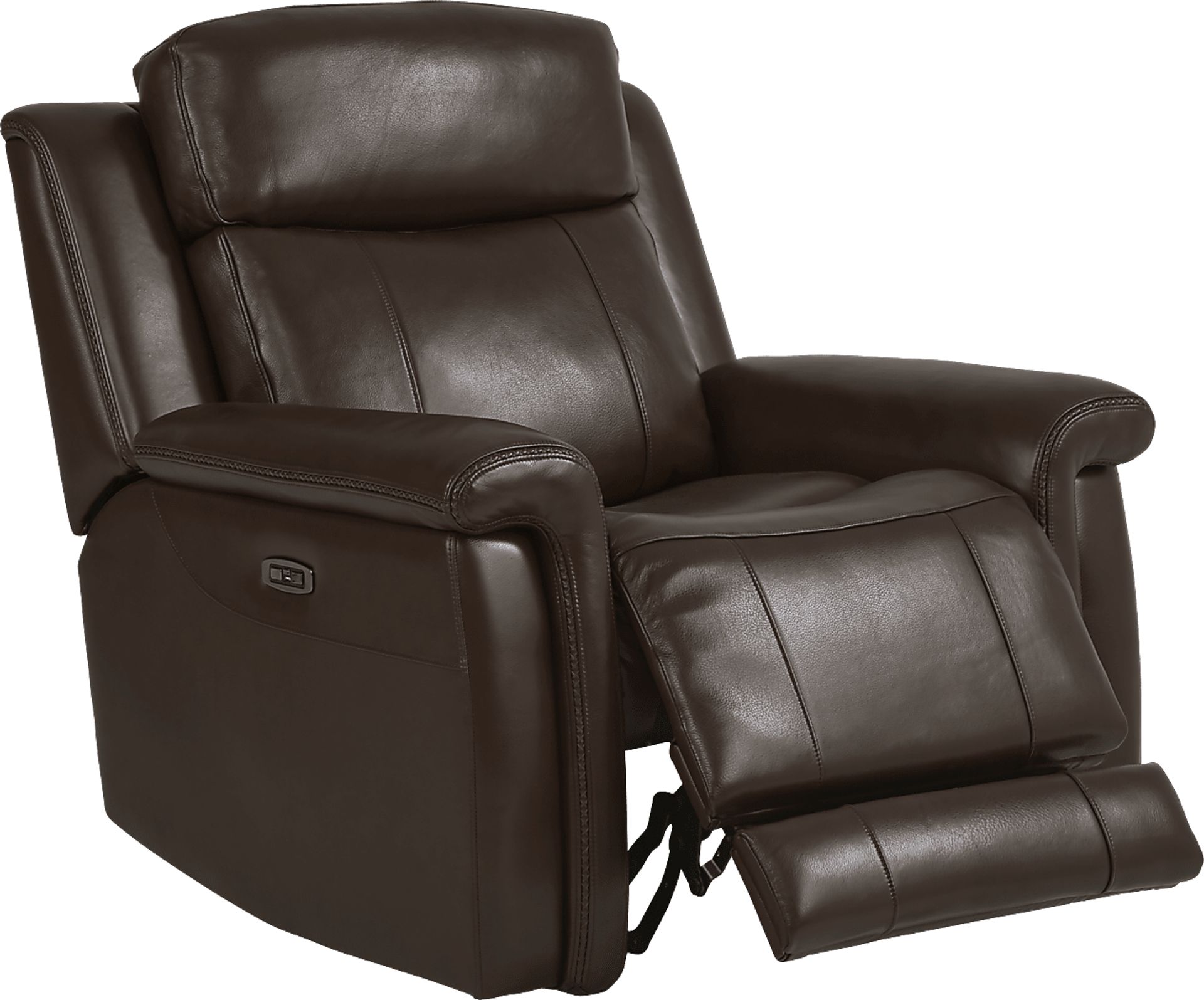 Orsini Brown Leather Dual Power Recliner - Image 4