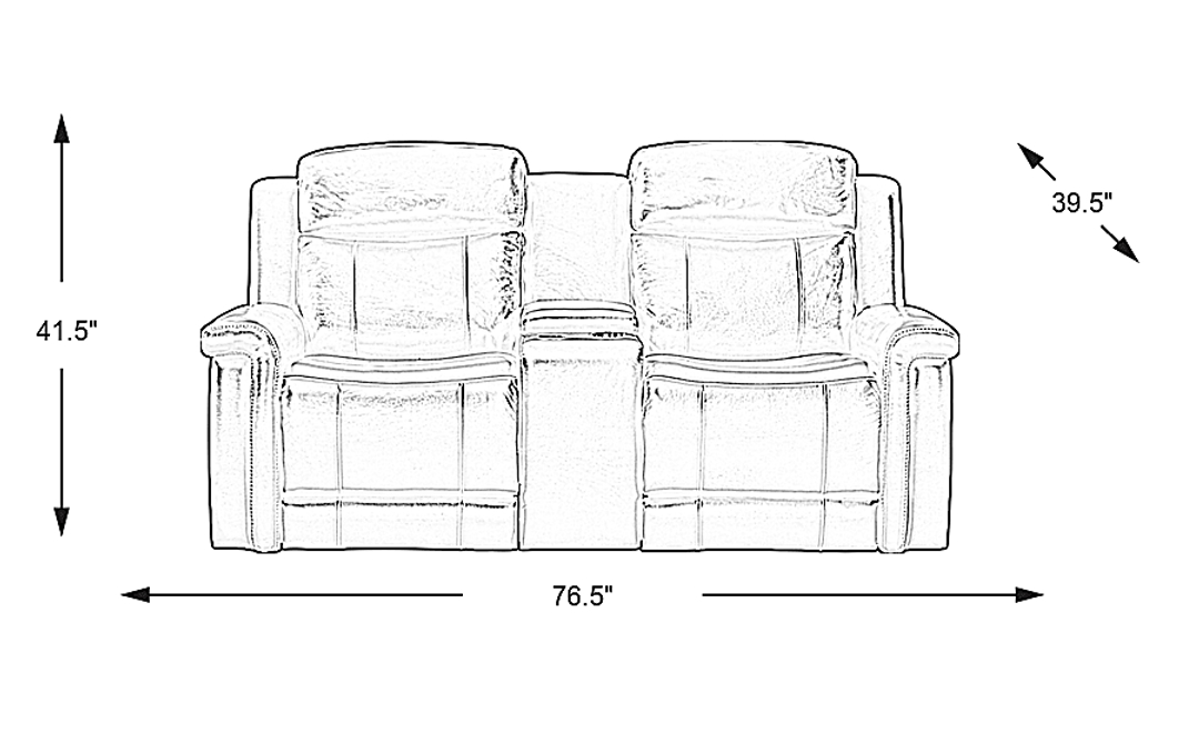 Orsini Brown Leather Dual Power Reclining Console Loveseat