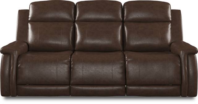 Orsini Brown Leather 3 Pc Living Room with Dual Power Reclining Sofa - Thumbnail - Image 3