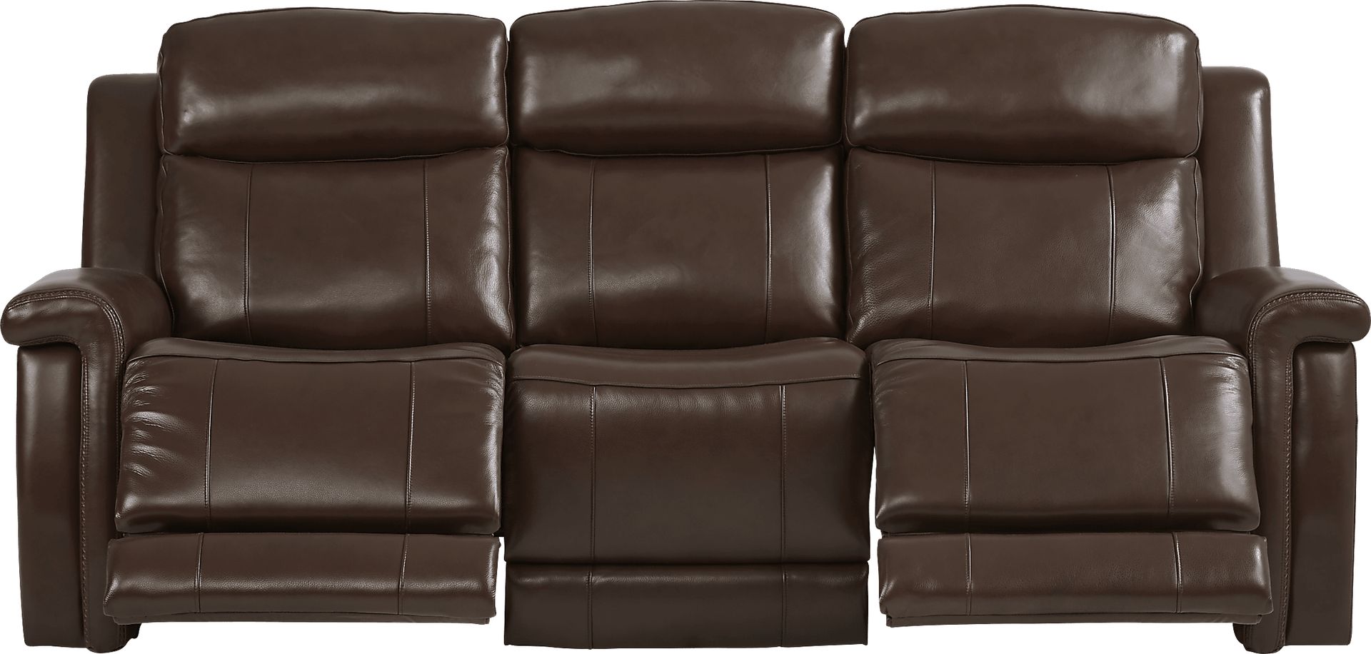 Orsini Brown Leather 2 Pc Living Room with Dual Power Reclining Sofa - Image 3