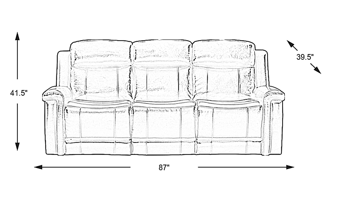 Orsini Brown Leather Dual Power Reclining Sofa