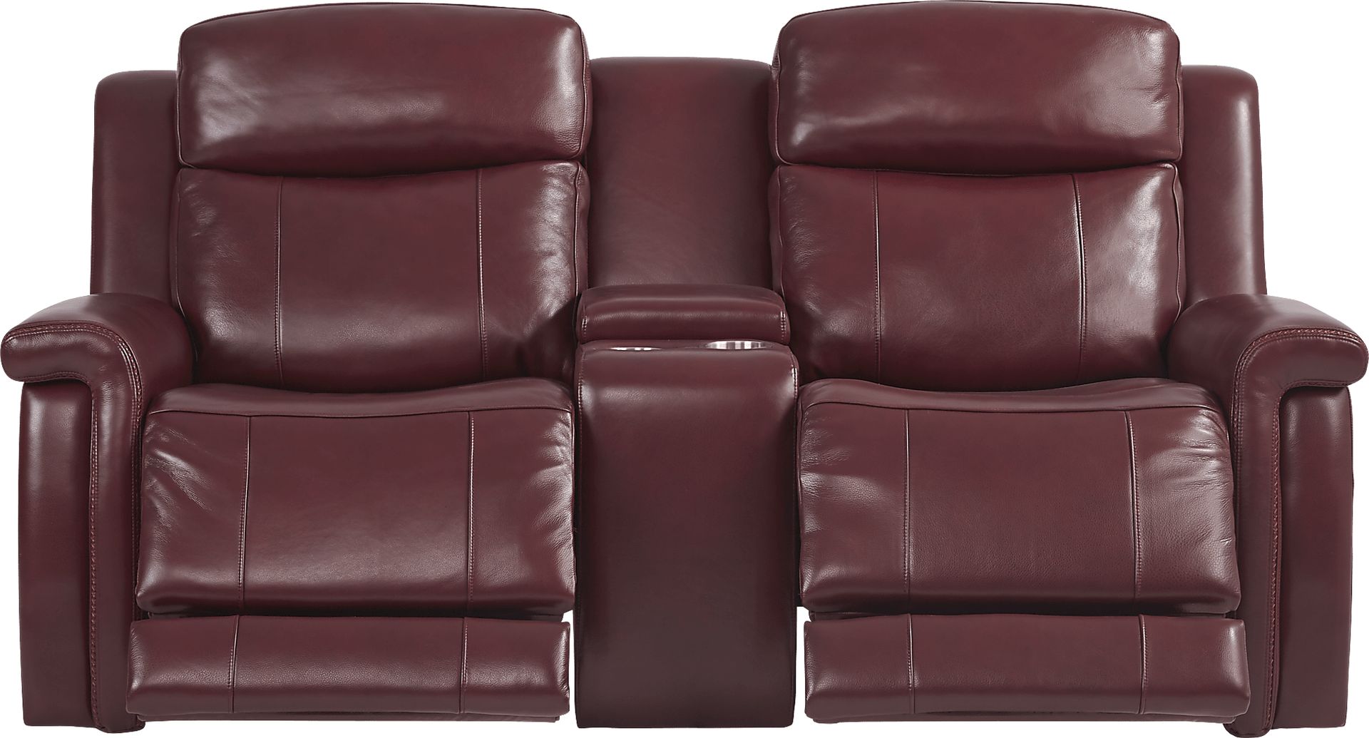 Orsini Red Leather Dual Power Reclining Loveseat Rooms to Go