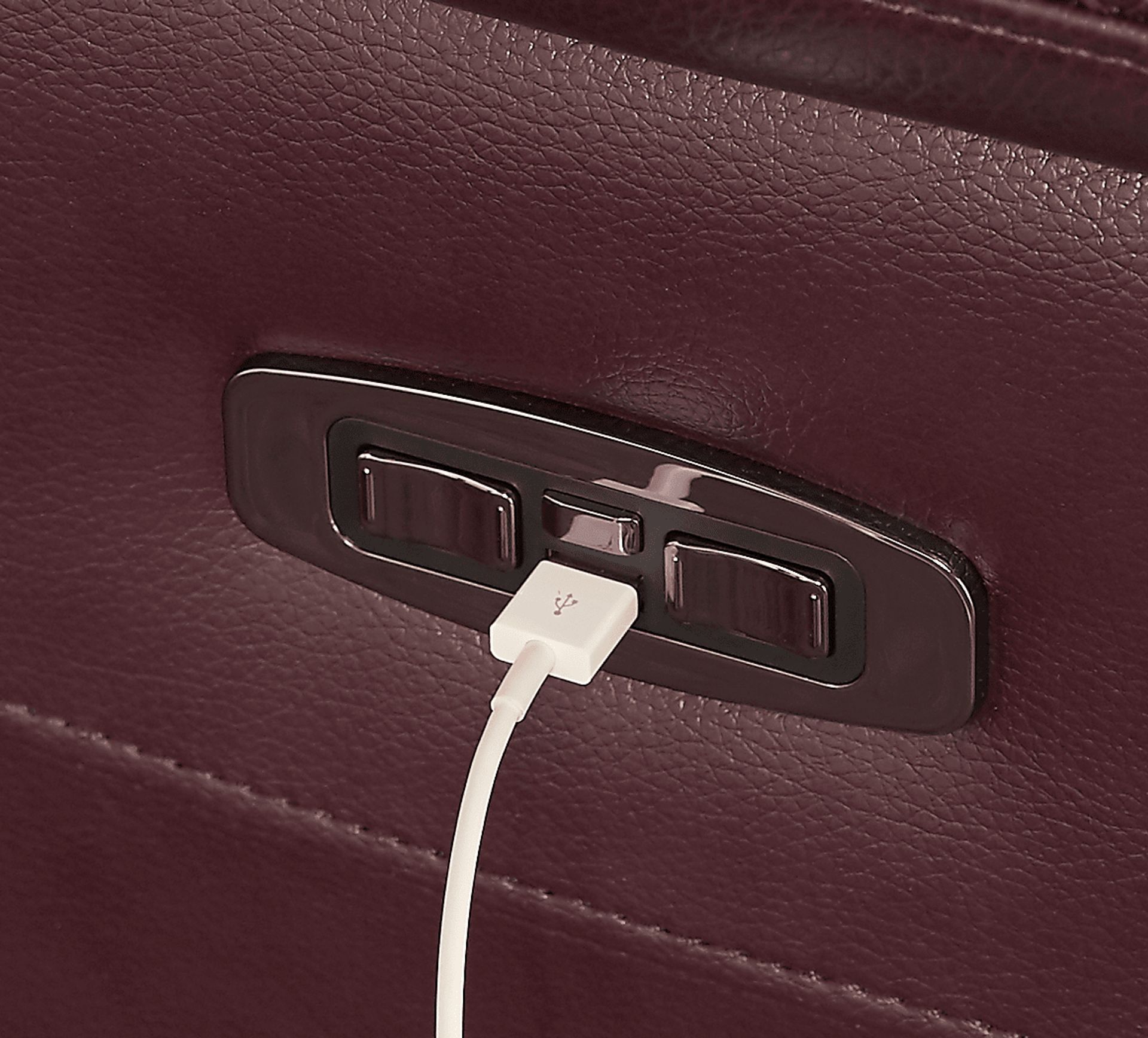 Orsini Red Leather Dual Power Reclining Console Loveseat - Image 3