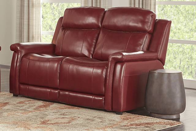 Orsini Red Leather 7 Pc Living Room with Dual Power Reclining Sofa - Thumbnail - Image 8