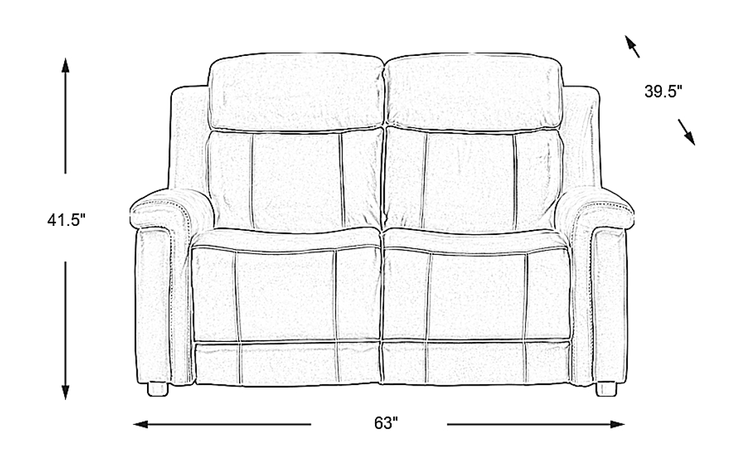 Orsini Leather Stationary Loveseat