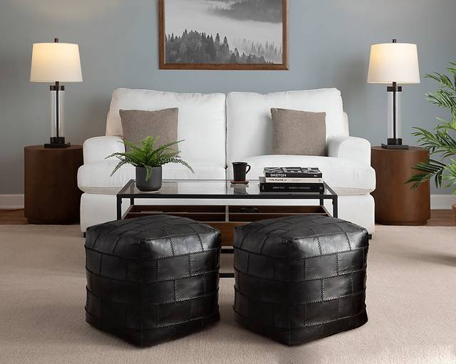 Orvin Black Ottoman - Thumbnail - Image 2