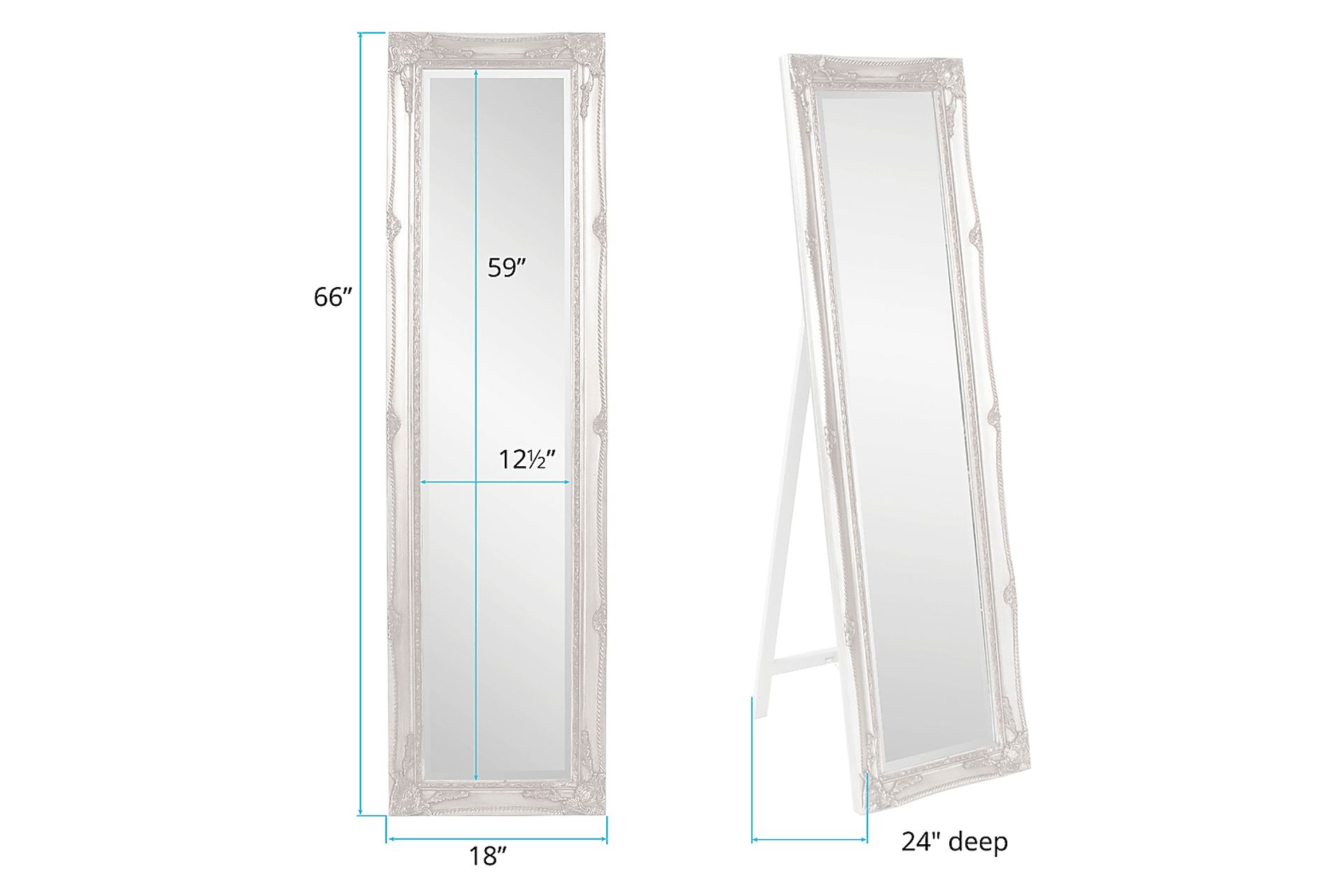 Orwell White Leaner Mirror - Image 3