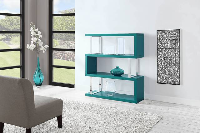 Osaka Teal 3 Shelf Room Divider - Thumbnail - Image 2