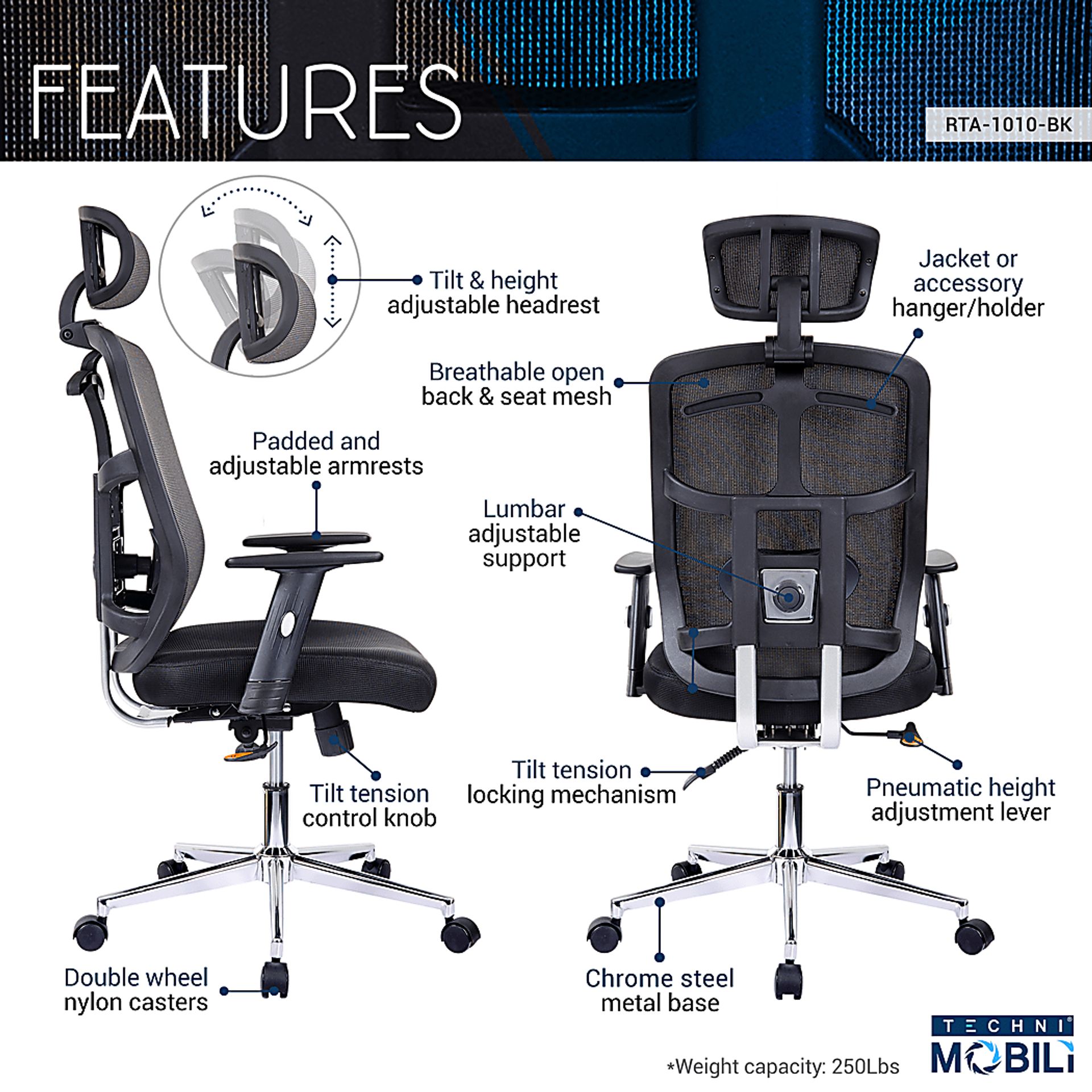 Osare Black Office Chair - Image 4