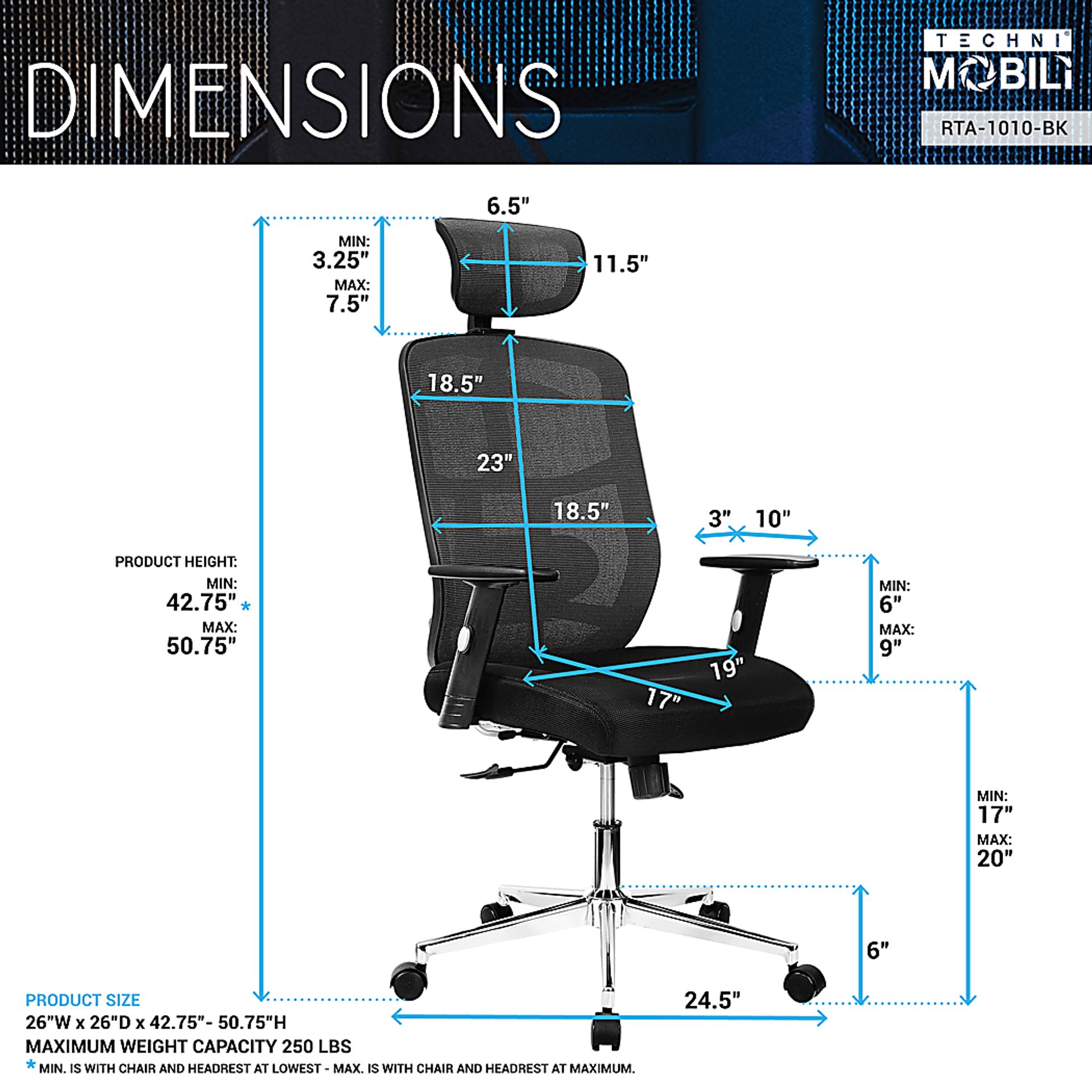 Osare Black Office Chair - Image 5