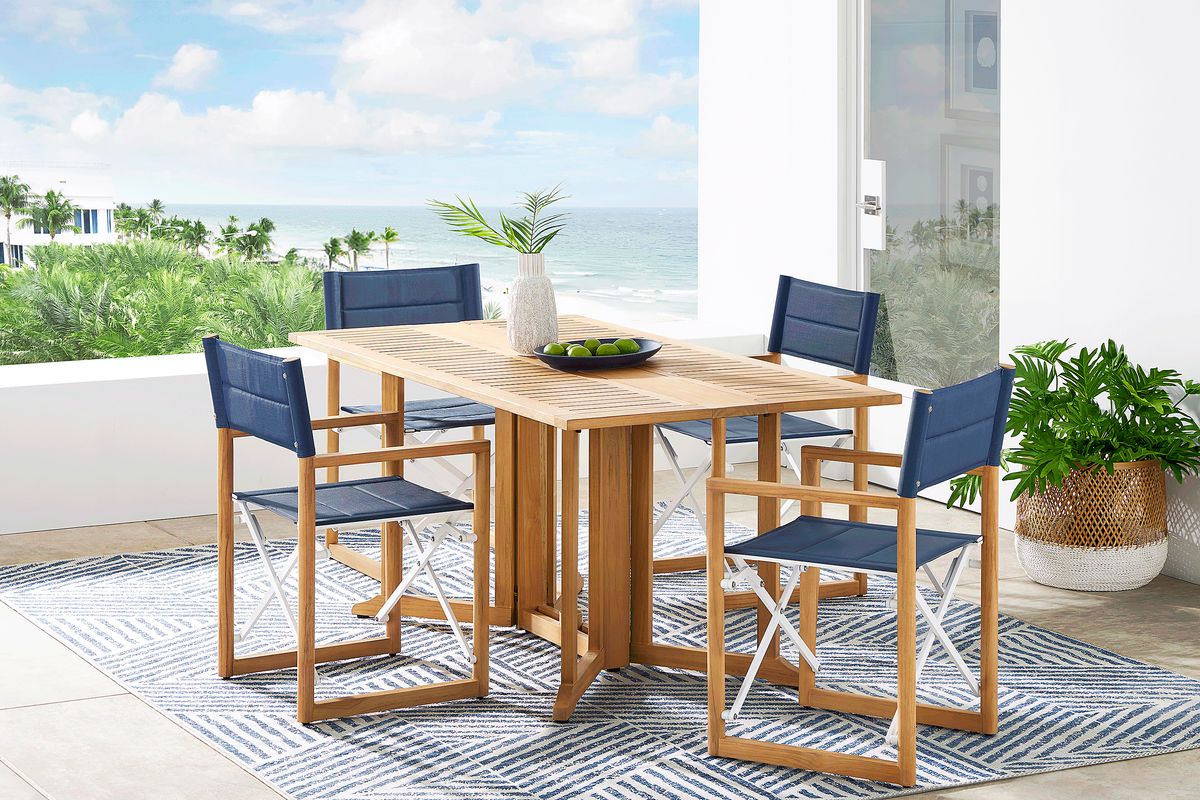 Oscar Blue Outdoor Sling Folding Chair